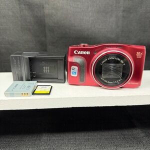 Canon PowerShot SX700 HS Digital Compact Camera Bundle Red 16GB